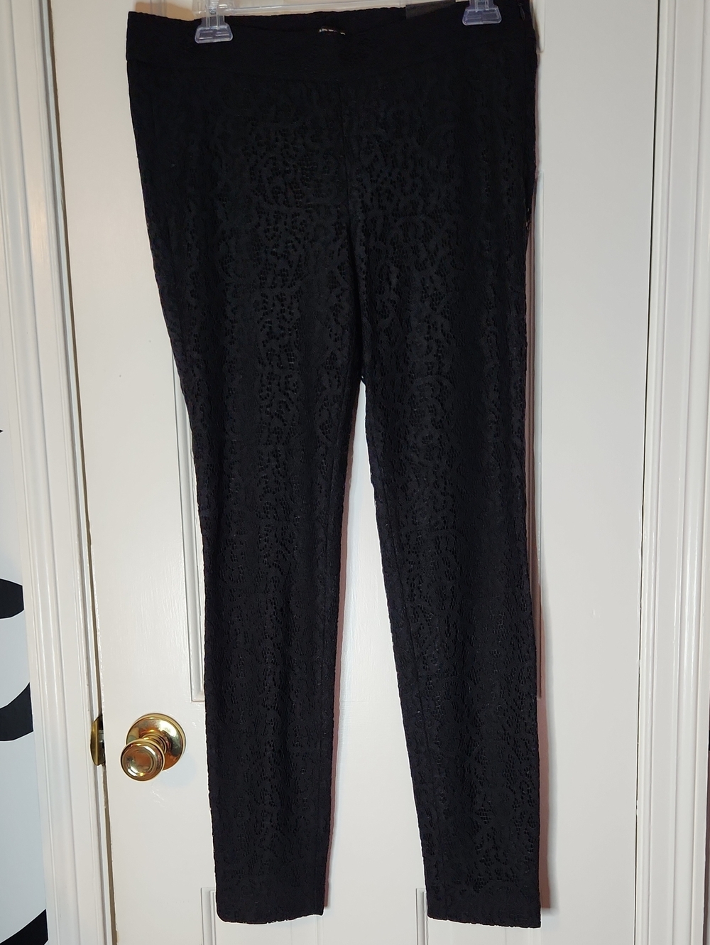 Express Black Lace Skinny Ponte Leggings